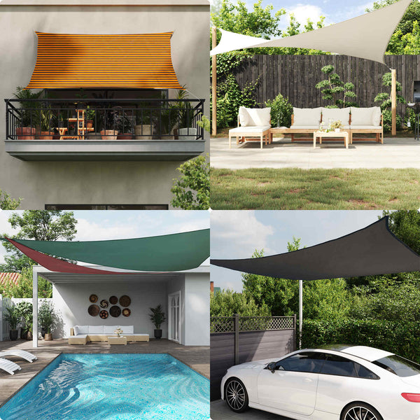 vidaXL Sun Shade Sail Orange and Brown 3.5 x 2 m 100% Polyester Oxford
