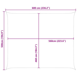 vidaXL Sun Shade Sail Orange and Brown 6 x 5 m 100% Polyester Oxford
