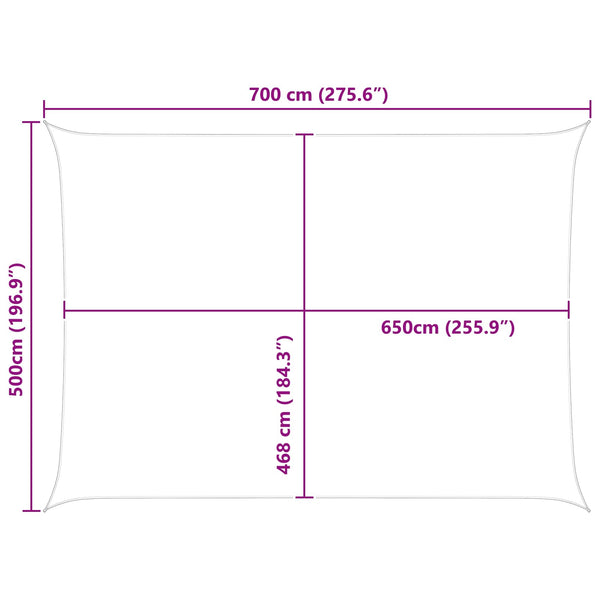 vidaXL Sun Shade Sail Orange and Brown 7 x 5 m 100% Polyester Oxford