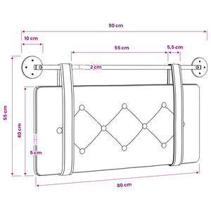 vidaXL Hanging Headboard Antique PU