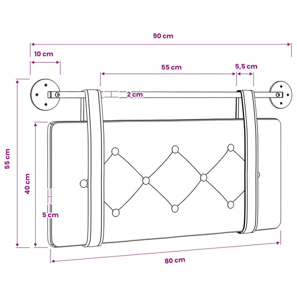 vidaXL Hanging Headboard Antique PU