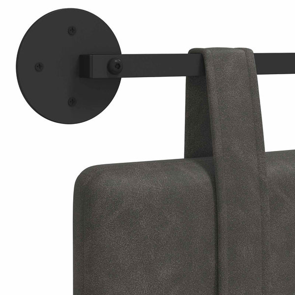 vidaXL Hanging Headboard Black Antique PU