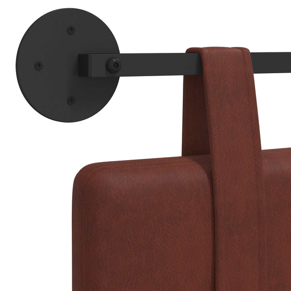 vidaXL Wall-Mounted Headboard Glossy Brown Antique PU