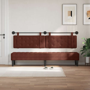 vidaXL Wall-Mounted Headboard Glossy Brown Antique PU