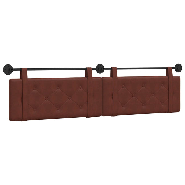 vidaXL Wall-Mounted Headboard Glossy Brown Antique PU