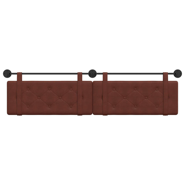 vidaXL Wall-Mounted Headboard Glossy Brown Antique PU