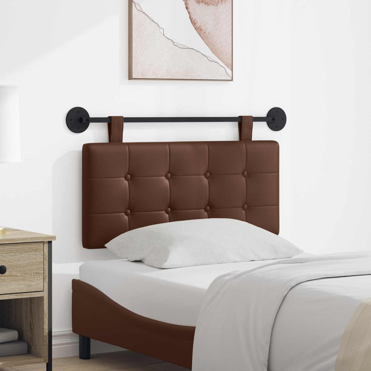 vidaXL Hanging Headboard Brown Artificial Leather