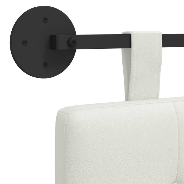 vidaXL Wall-Mounted Headboard White Faux Leather