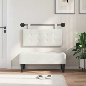 vidaXL Wall-Mounted Headboard White Faux Leather