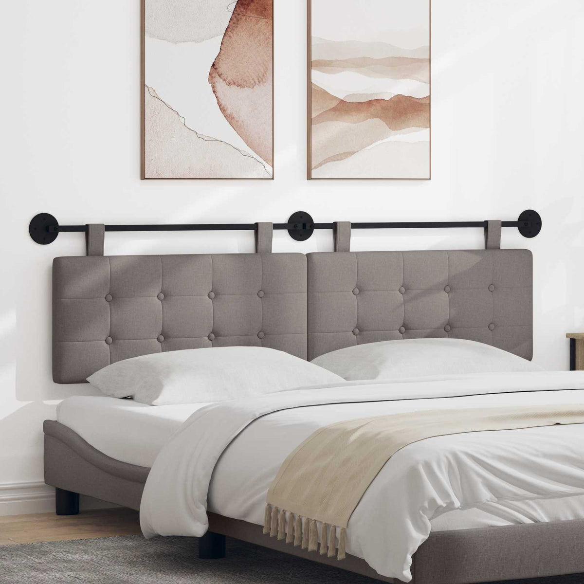 vidaXL Fabric Hanging Headboard