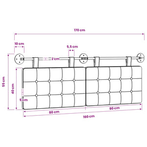vidaXL Fabric Hanging Headboard