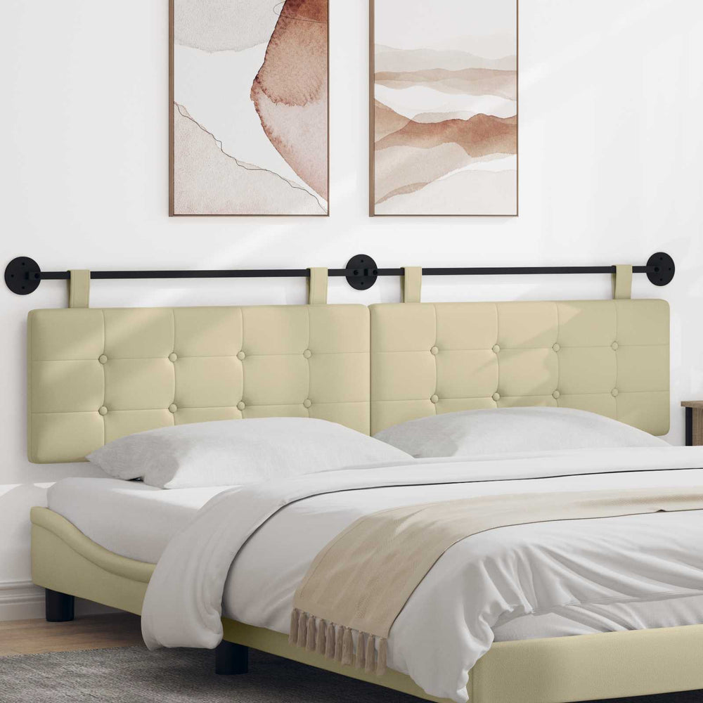 vidaXL Hanging Headboard Cream Faux Leather