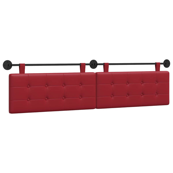 vidaXL Hanging Headboard Wine Red Faux Leather