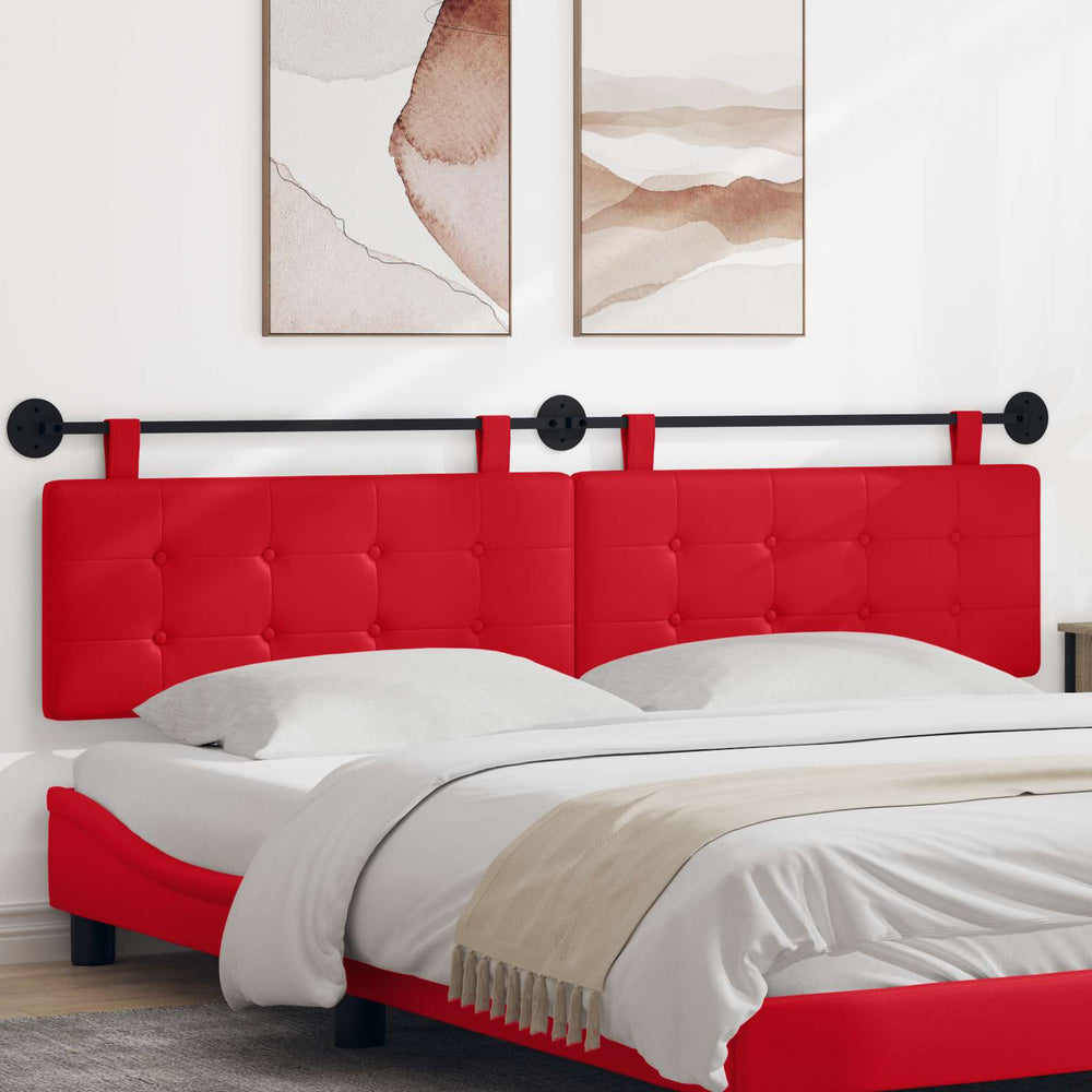 vidaXL Hanging Headboard Red Faux Leather