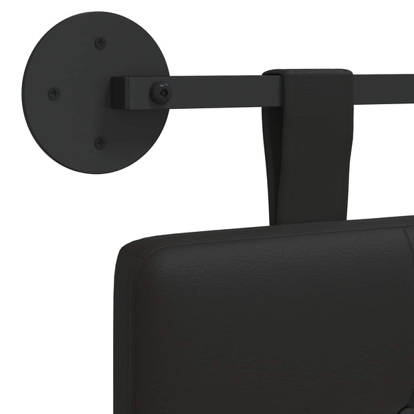 vidaXL Wall-Mounted Headboard Black Artificial Leather