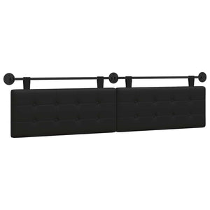 vidaXL Wall-Mounted Headboard Black Artificial Leather
