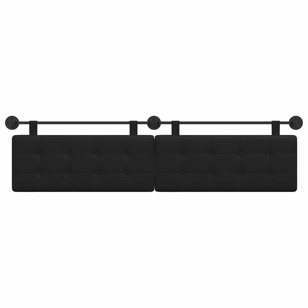 vidaXL Wall-Mounted Headboard Black Artificial Leather