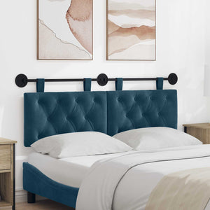 vidaXL Wall-Mounted Headboard Blue Velvet
