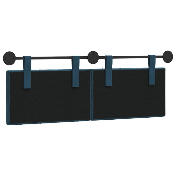 vidaXL Wall-Mounted Headboard Blue Velvet