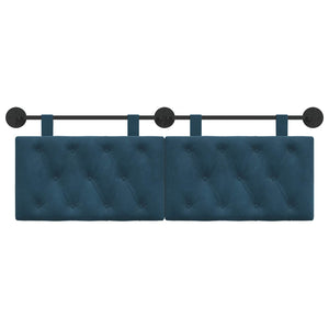 vidaXL Wall-Mounted Headboard Blue Velvet