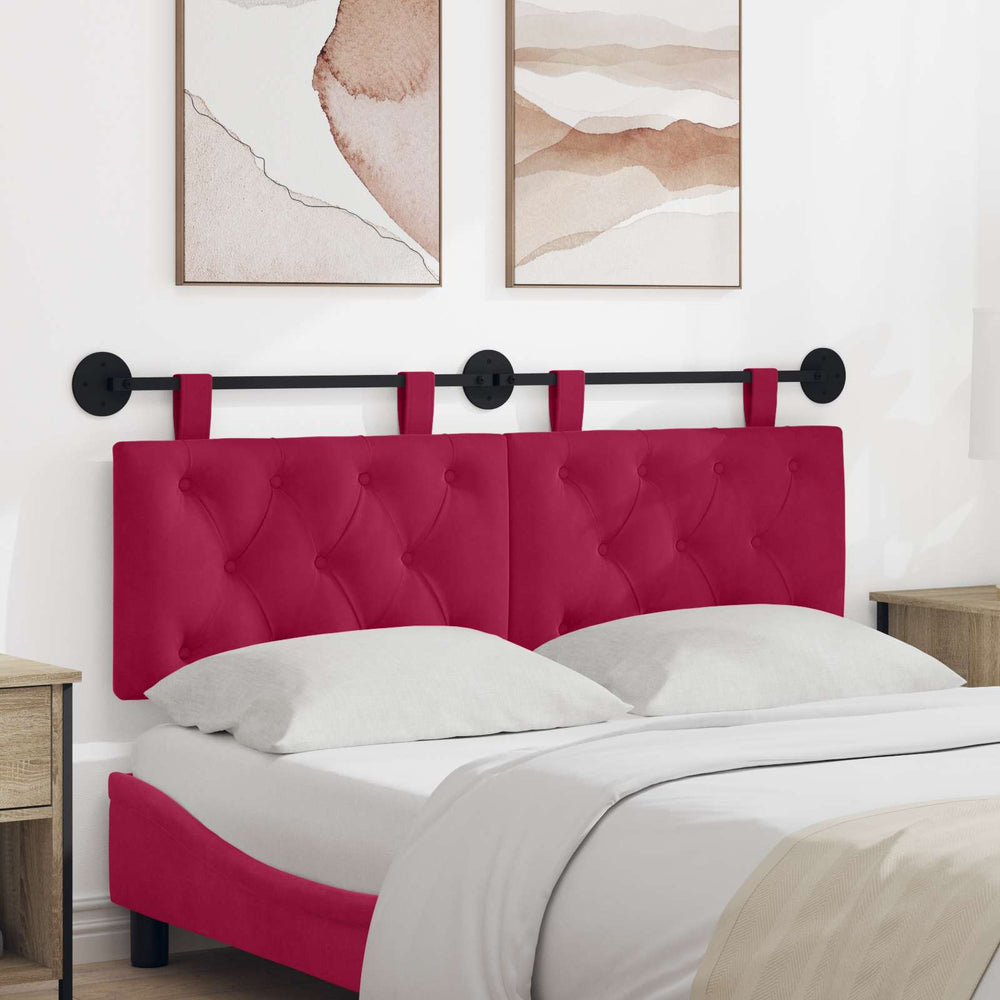 vidaXL Hanging Headboard Wine Red Velvet