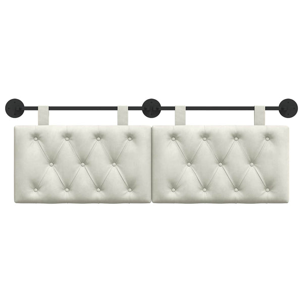 vidaXL Hanging Headboard Cream Velvet