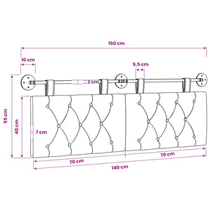 vidaXL Hanging Headboard Cream Velvet