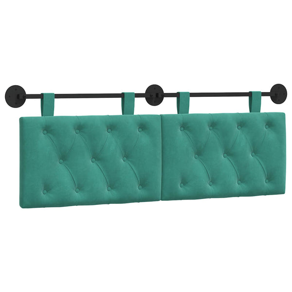 vidaXL Hanging Headboard Turquoise Velvet