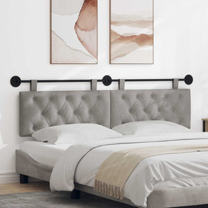 vidaXL Wall-Mounted Headboard Light Grey Velvet
