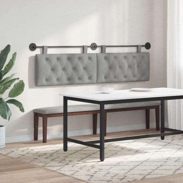 vidaXL Wall-Mounted Headboard Light Grey Velvet