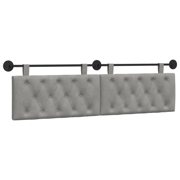 vidaXL Wall-Mounted Headboard Light Grey Velvet