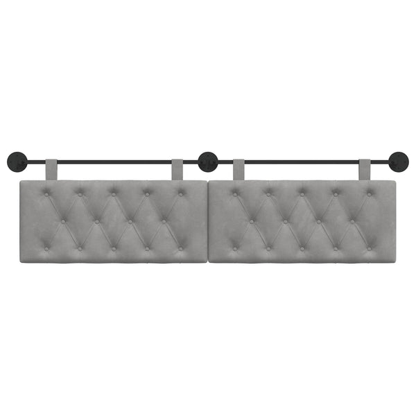 vidaXL Wall-Mounted Headboard Light Grey Velvet