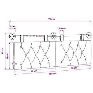 vidaXL Wall-Mounted Headboard Light Grey Velvet