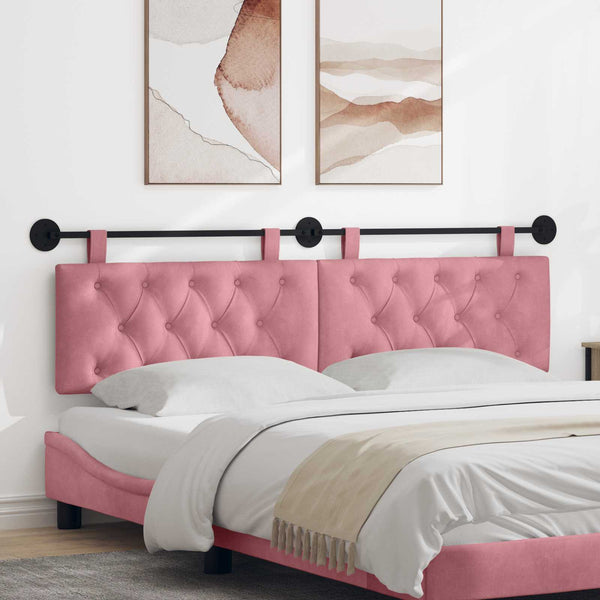 vidaXL Wall-Mounted Headboard Pink Velvet