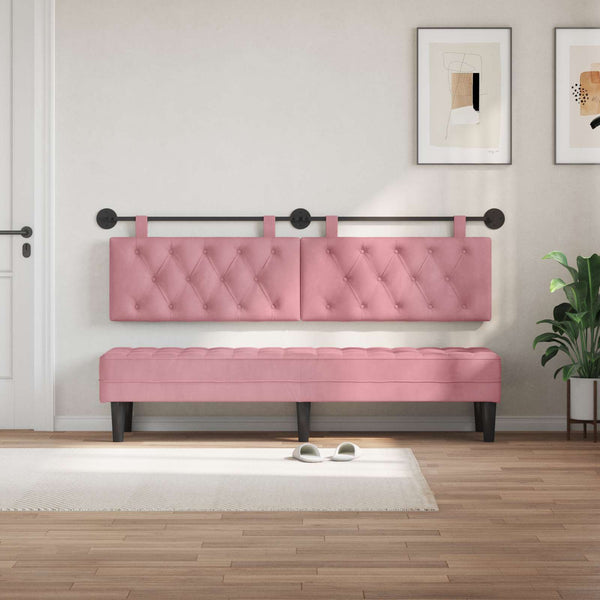 vidaXL Wall-Mounted Headboard Pink Velvet