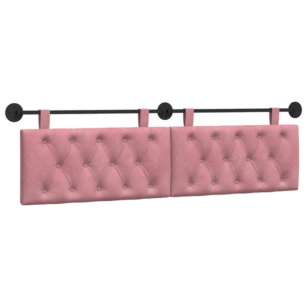 vidaXL Wall-Mounted Headboard Pink Velvet