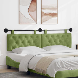 vidaXL Hanging Headboard Light Green Velvet