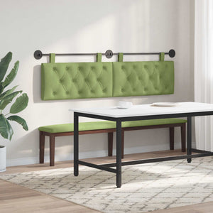 vidaXL Hanging Headboard Light Green Velvet