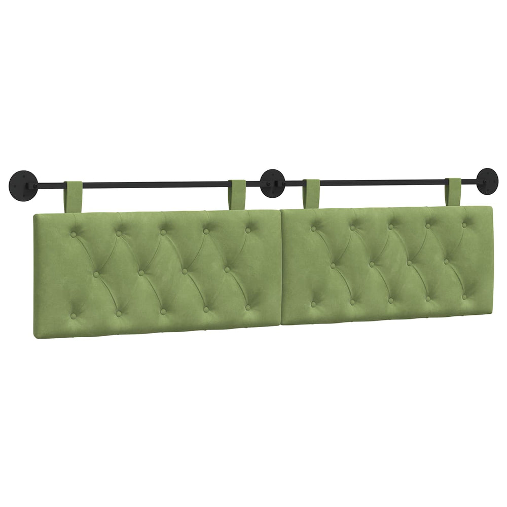 vidaXL Hanging Headboard Light Green Velvet