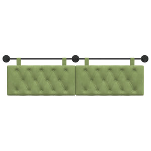 vidaXL Hanging Headboard Light Green Velvet