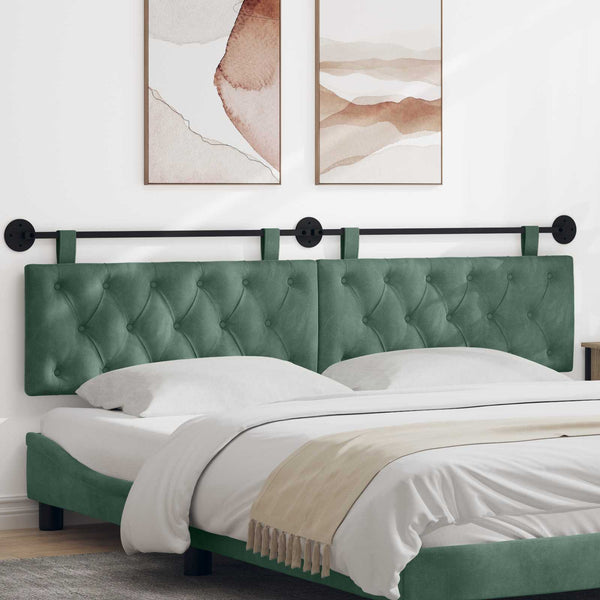 vidaXL Hanging Headboard Sea Green Velvet