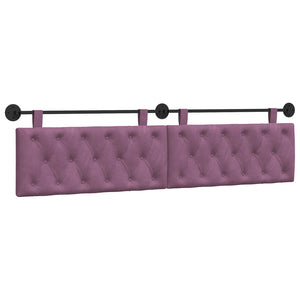 vidaXL Wall-Mounted Headboard Purple Velvet