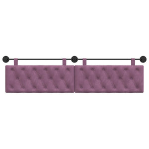 vidaXL Wall-Mounted Headboard Purple Velvet