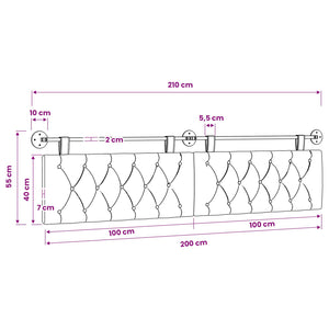 vidaXL Wall-Mounted Headboard Purple Velvet