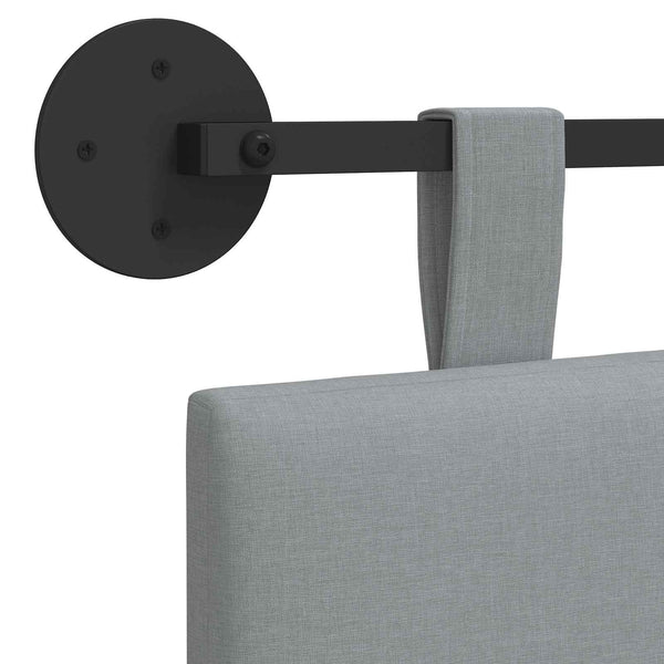 vidaXL Hanging Headboard Light Gray Fabric
