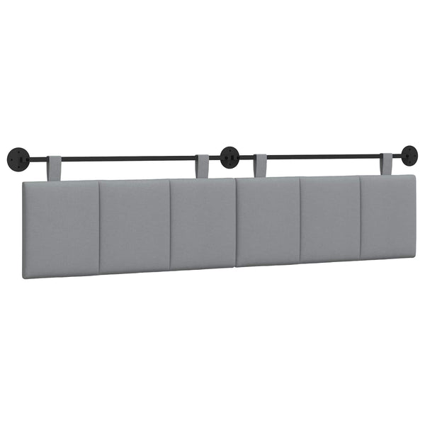 vidaXL Hanging Headboard Light Gray Fabric