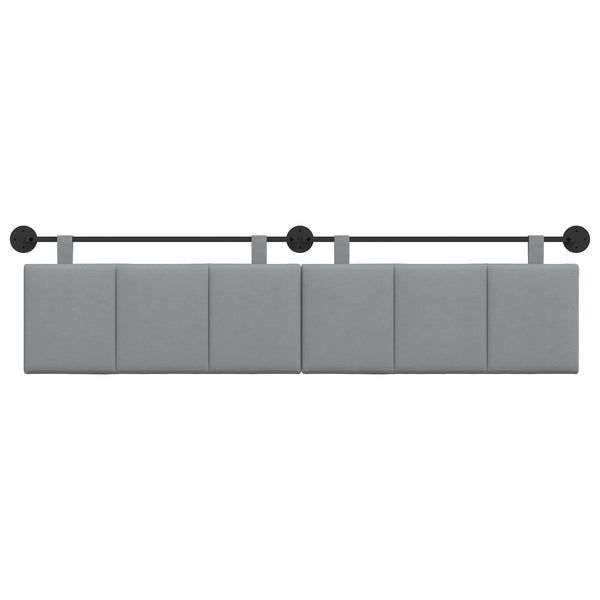 vidaXL Hanging Headboard Light Gray Fabric