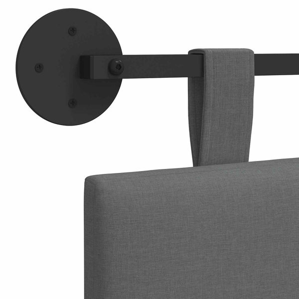 vidaXL Hanging Headboard Dark Grey Fabric