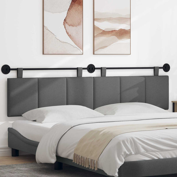 vidaXL Hanging Headboard Dark Grey Fabric
