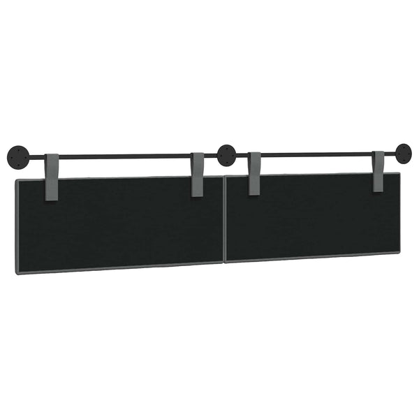 vidaXL Hanging Headboard Dark Grey Fabric